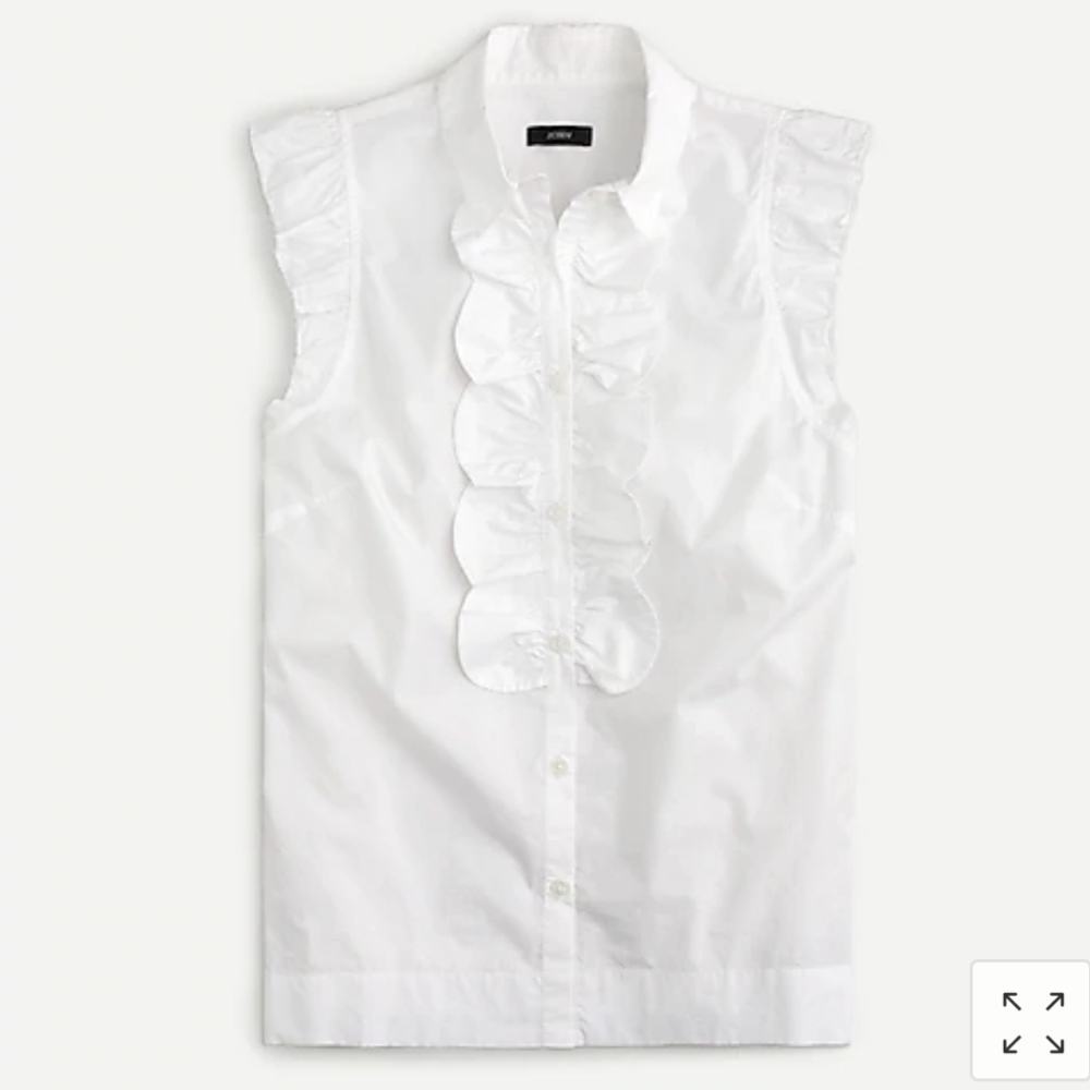 J Crew Ruffled cotton poplin top AJ386